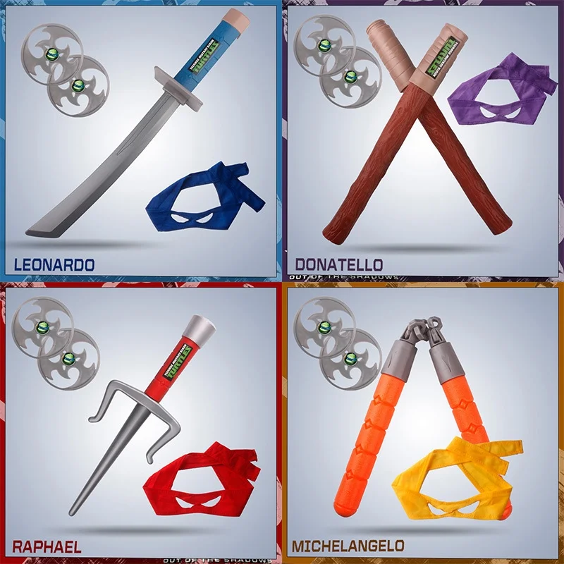 4Pcs Ninja Plastic Toys Playset - Children Cosplay Toys Dress Up Costume Accessories Set,Birthday Party Gifts for Kids and Fans