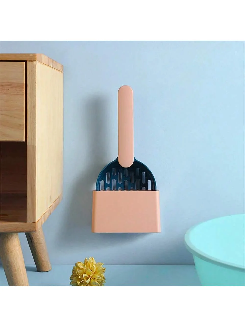 1pc Cat Litter Scoop Plastic Cat Litter Shovel With Base Self-Cleaning Cat Litter Box Shovel Kitten Toilet Clean Tools Cat Supplies