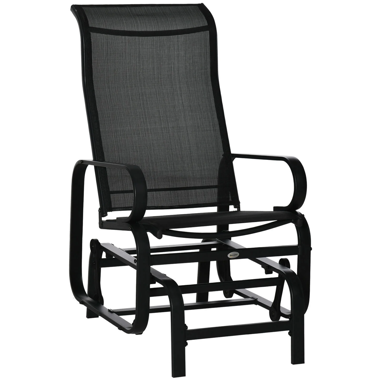Outdoor Patio Gliding Chair Swing Rocker Sling Fabric Porch Deck Garden Pool