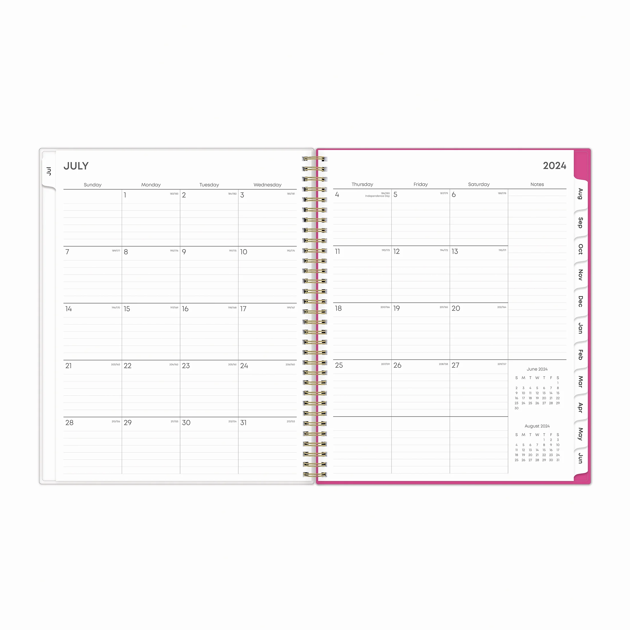 2024-25 Weekly Monthly Planner, 8.5x11, by Blue Sky, Rainbow Wave