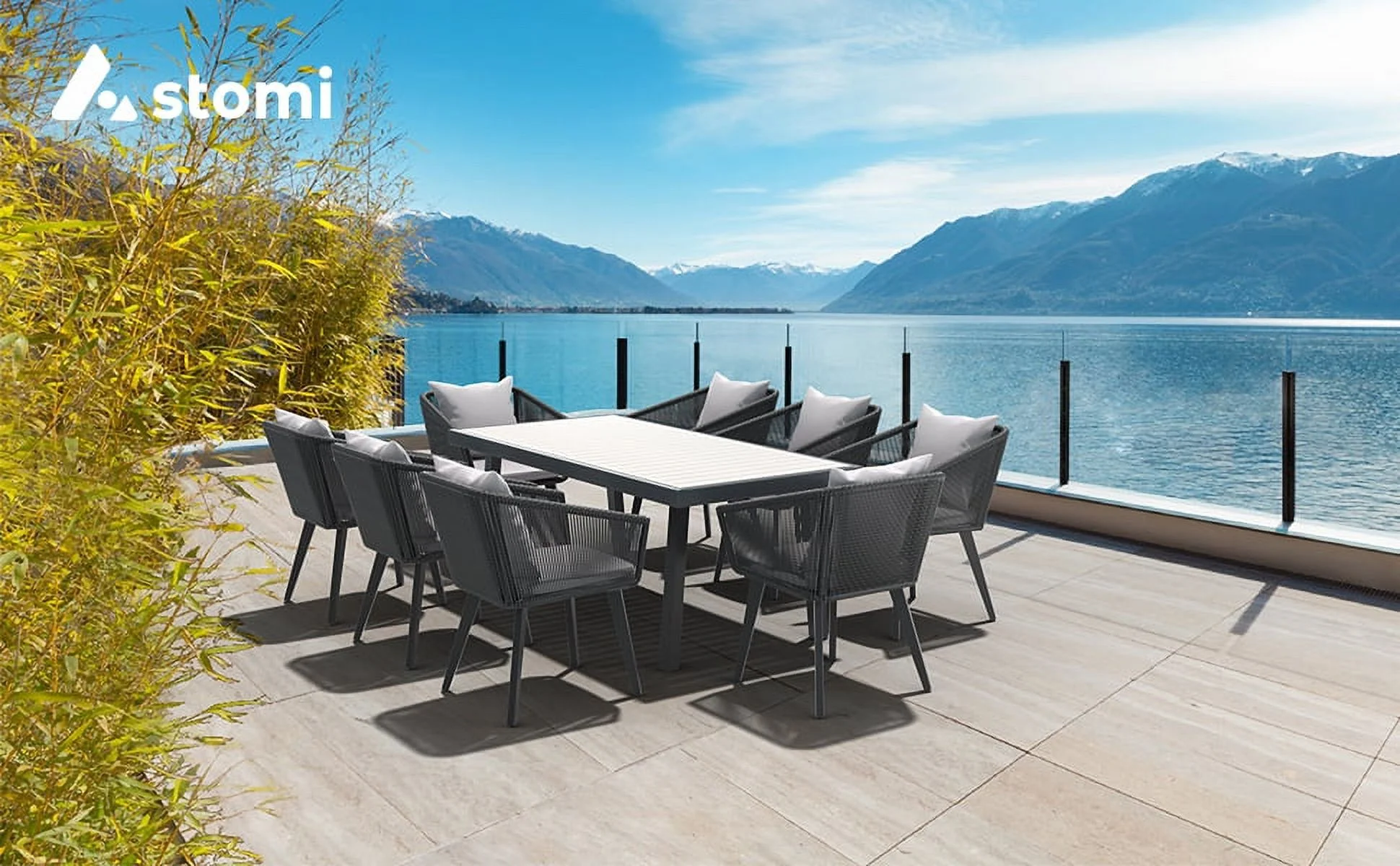 9 Pieces Outdoor Dining Set: All-Weather WickerOutdoor Patio Furniture with Table All Aluminum Frame forLawn Garden Backyard Deck Patio Dining Set with Cushions