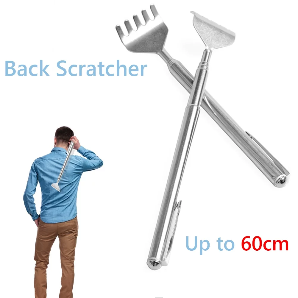 Back Scratcher Stainless Steel Retractable Body Massager Itching Tool Rake