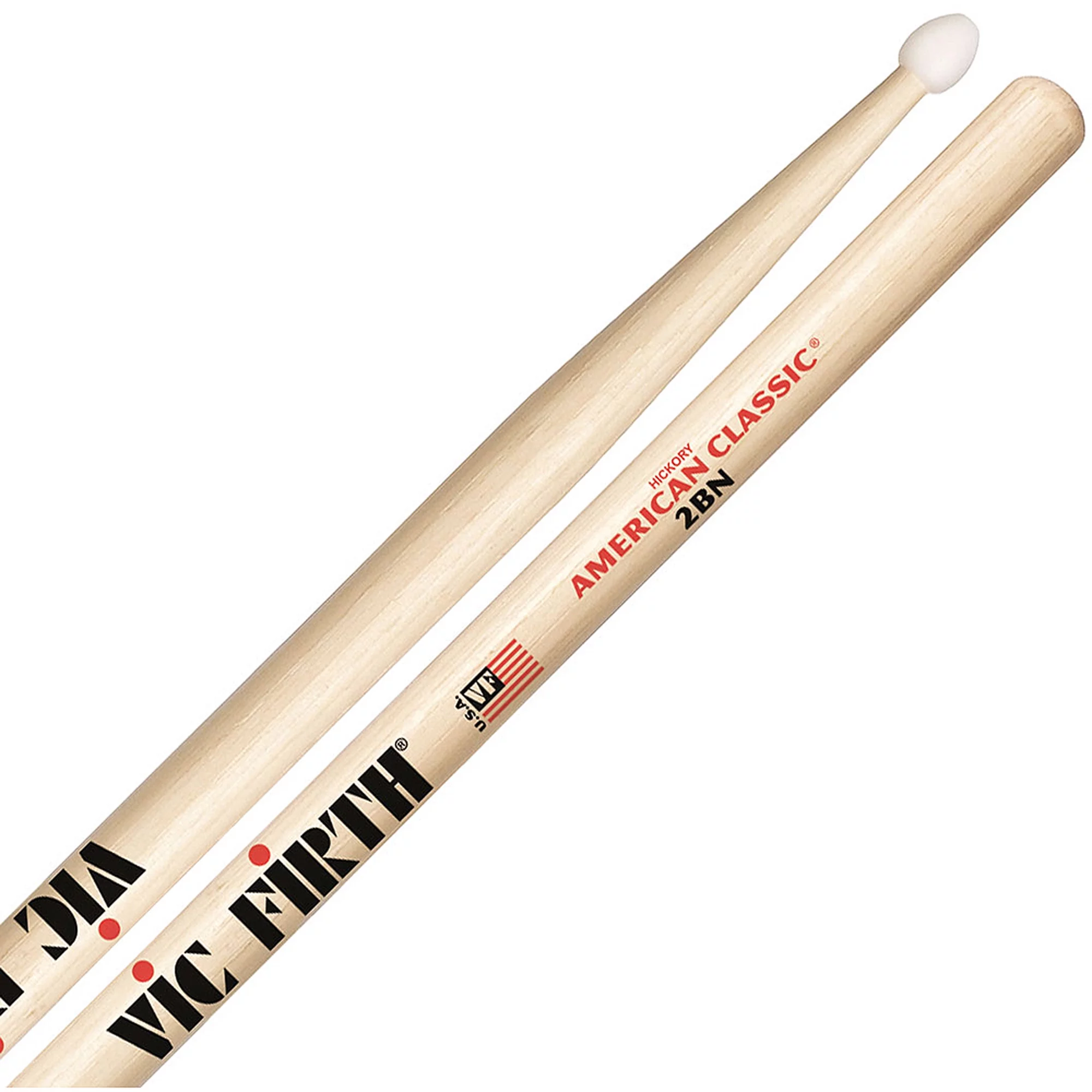 Vic Firth American Classic 2BN Nylon Tip Hickory Drumsticks