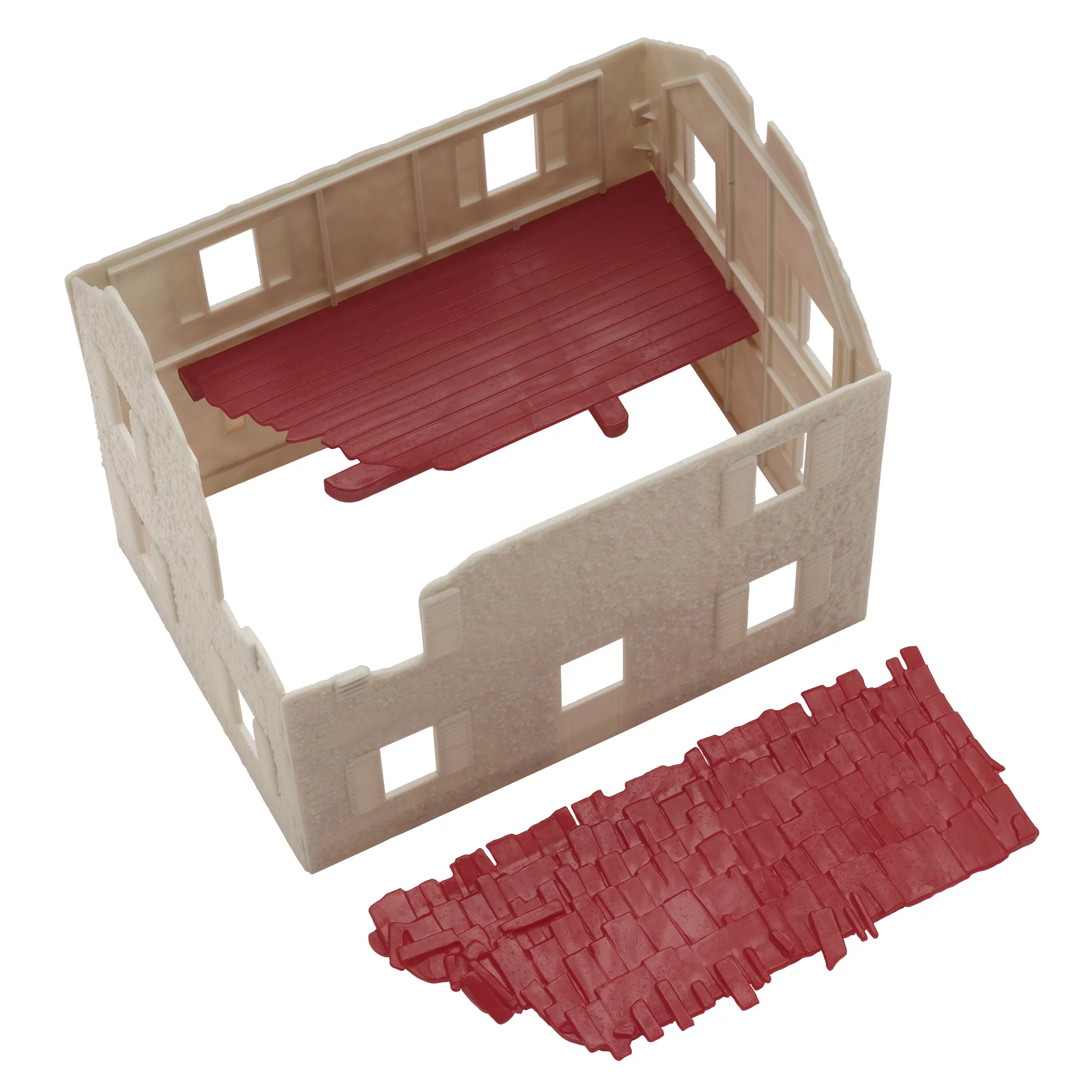 BMC WW2 Ruined Spanish Farm House - Plastic Army Men Playset Accessory