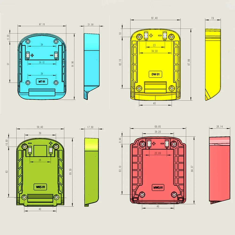 Practical  Portable ABS DIY Adapter Holder Base Battery Connector Charging Head Shell BLACK FOR WORX