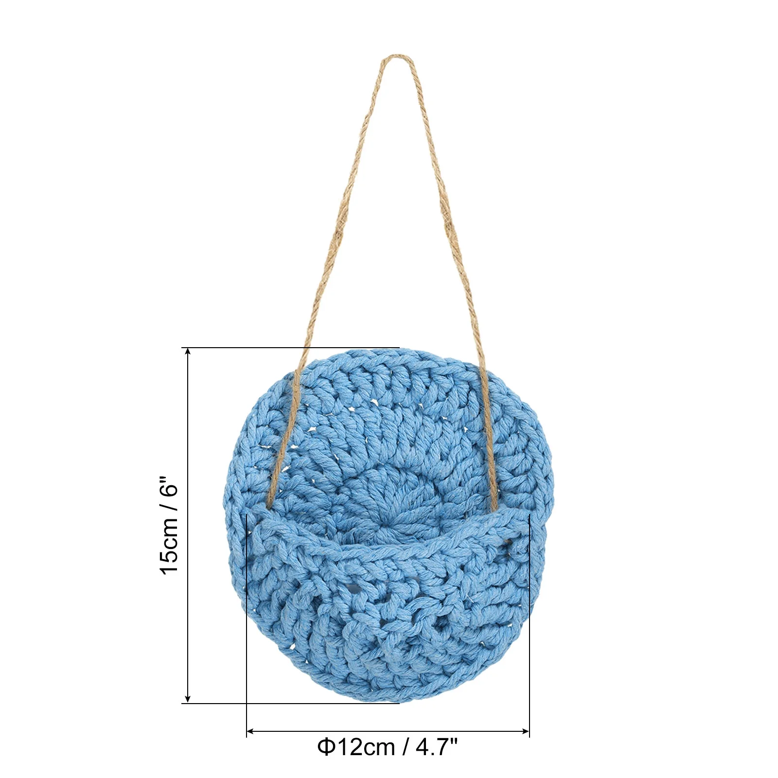 Uxcell Hanging Plant Basket, 6 Inch Dia Hanging Wall Planters for Indoor Outdoor, Blue