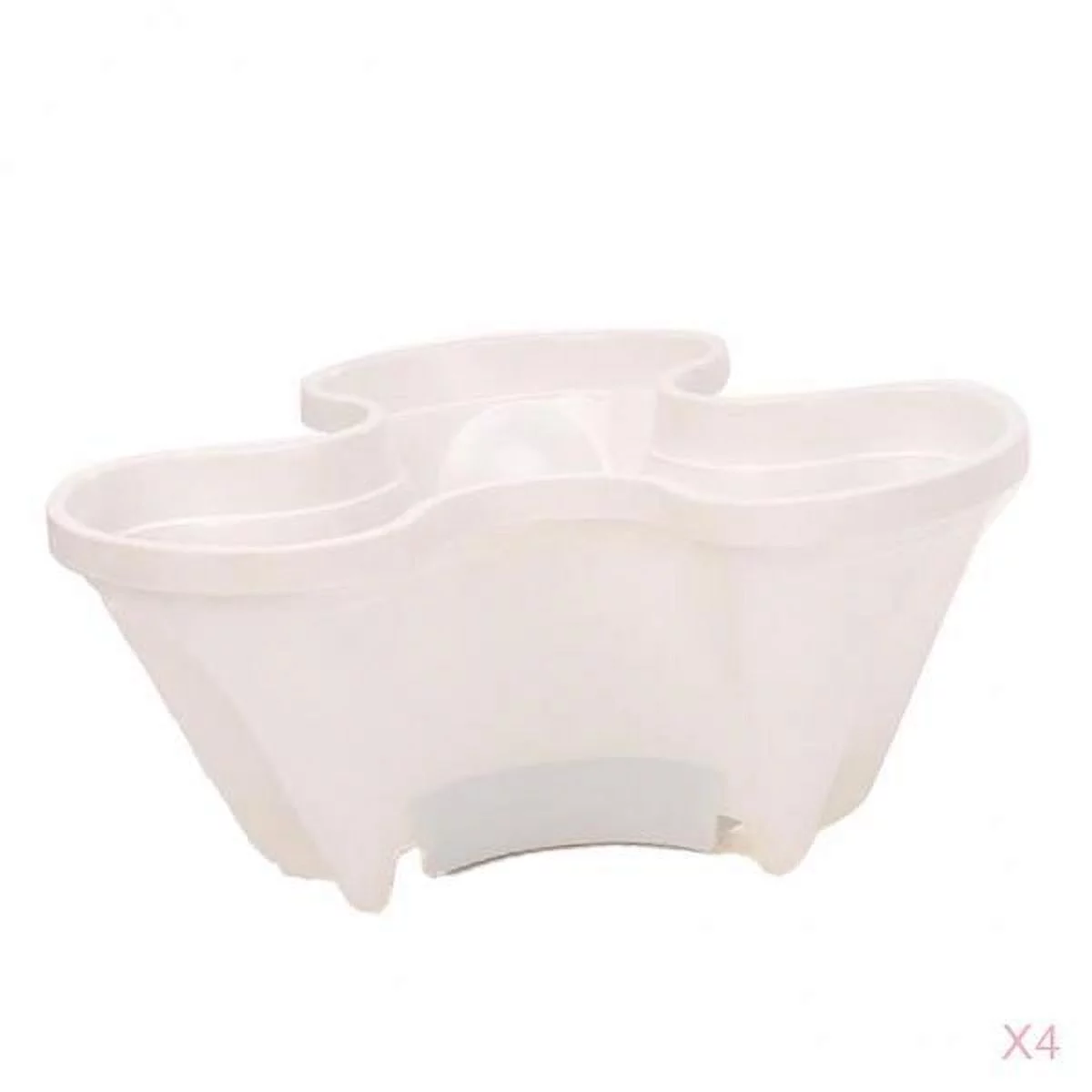 4x Stackable Strawberry Planter Multi-layer Combination Plng Pot White