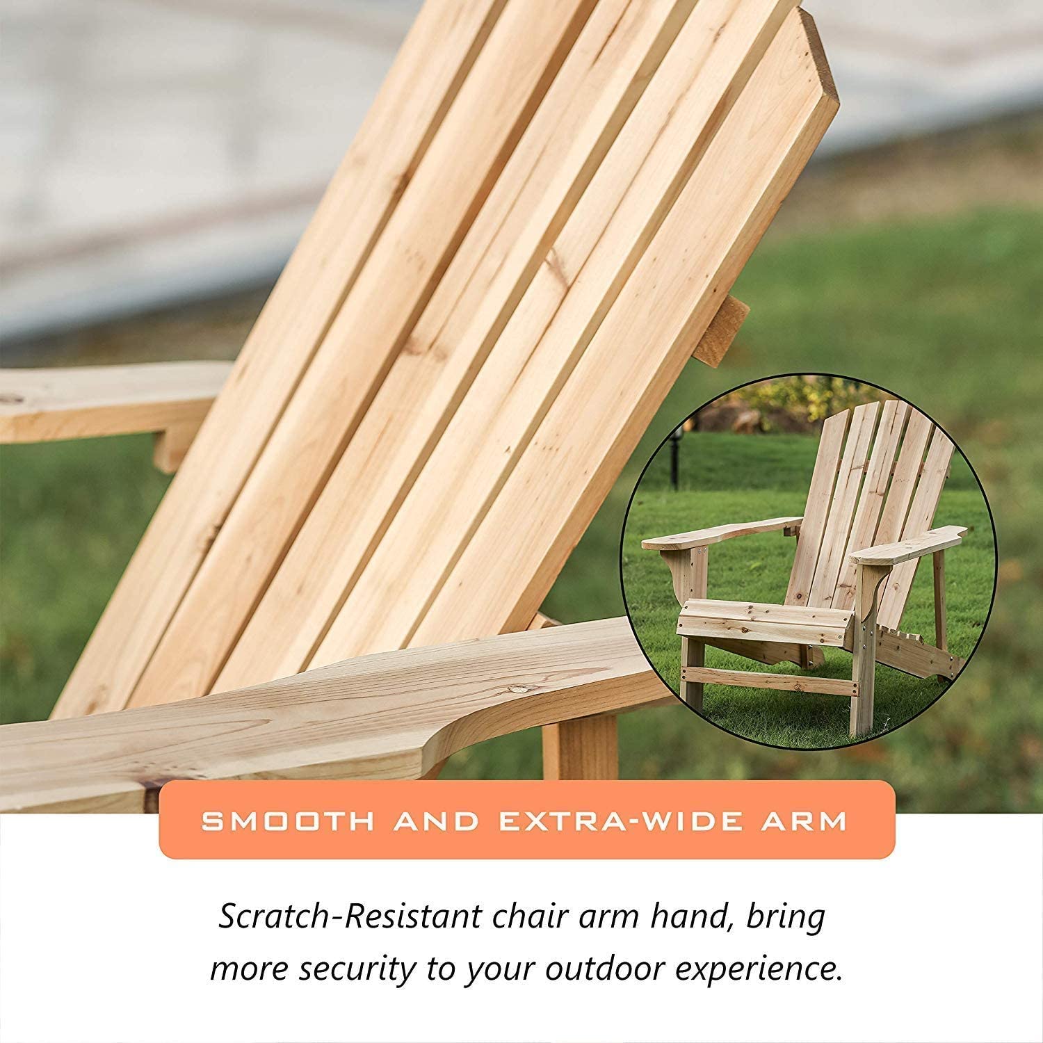 Wood Single Adirondack Chair, Natural