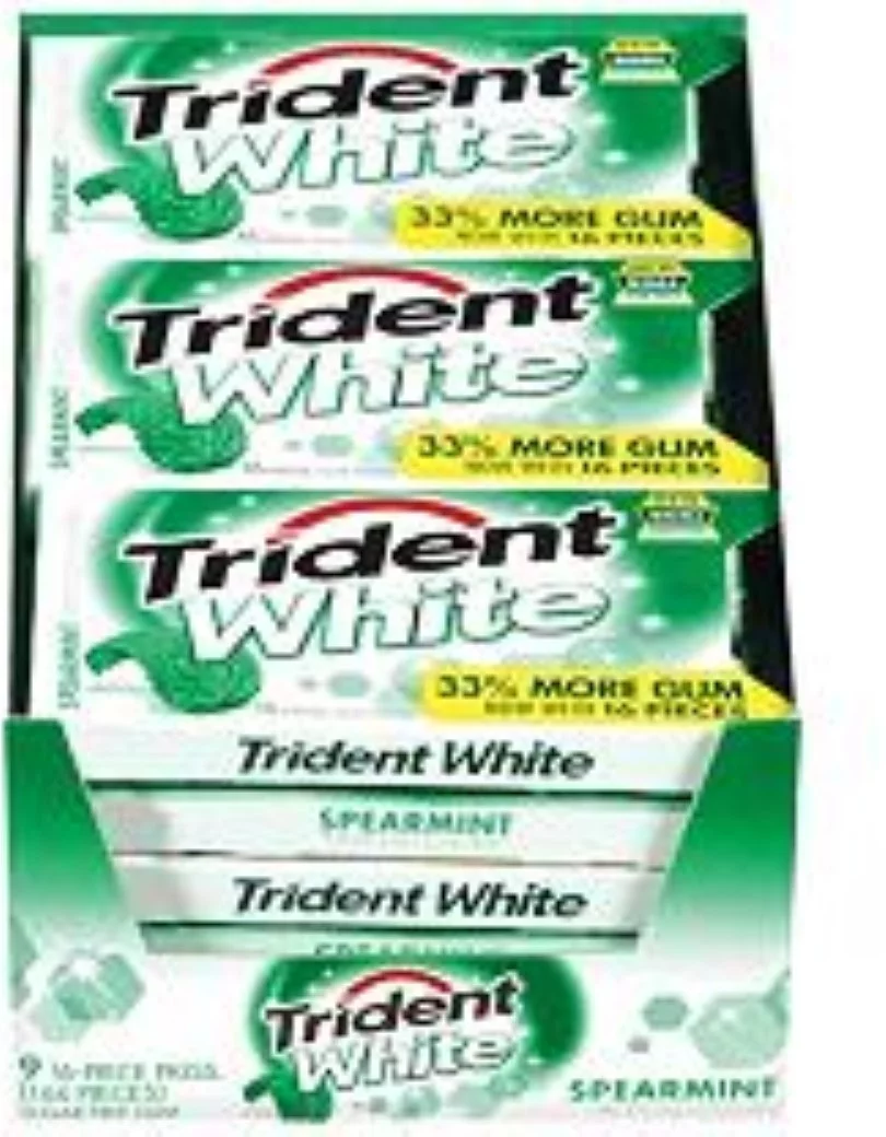 Trident White Gum Spearmint (16 ct per pack) (Pack of 4)