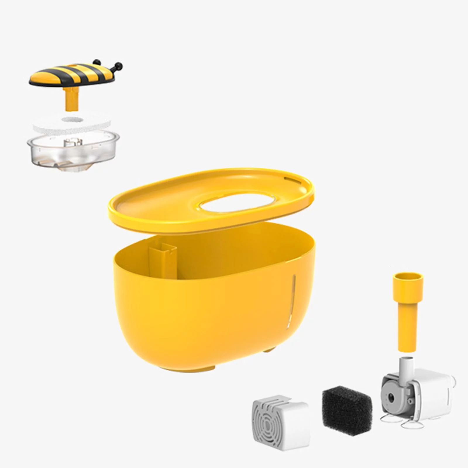 Automatic Cat Water Fountain Dispenser Visible Water Level Drink Water Bowl