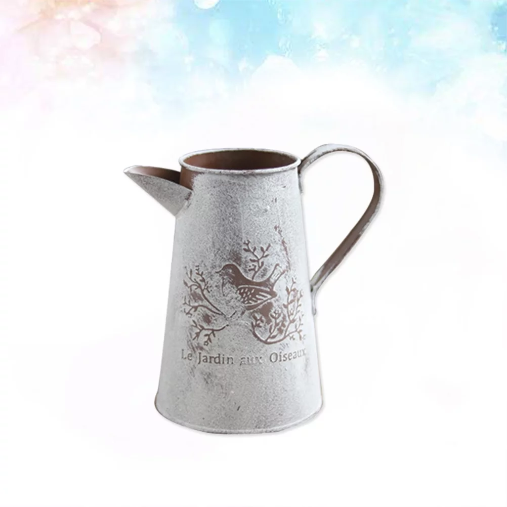 OUNONA Flower Can Tin Watering Tinplate Planter Pot Metal Iron Bucket Succulent Pots Ornament Desk Pails Wedding Creative