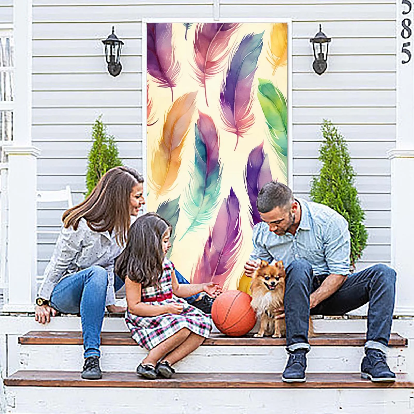 iju7gthy Folding Chairs for Outside Heavy Duty 4th of July Party Colorful S Patternration Banner Flower Porch Banner Party Indoor and Outdoorration Background 180X90Cm