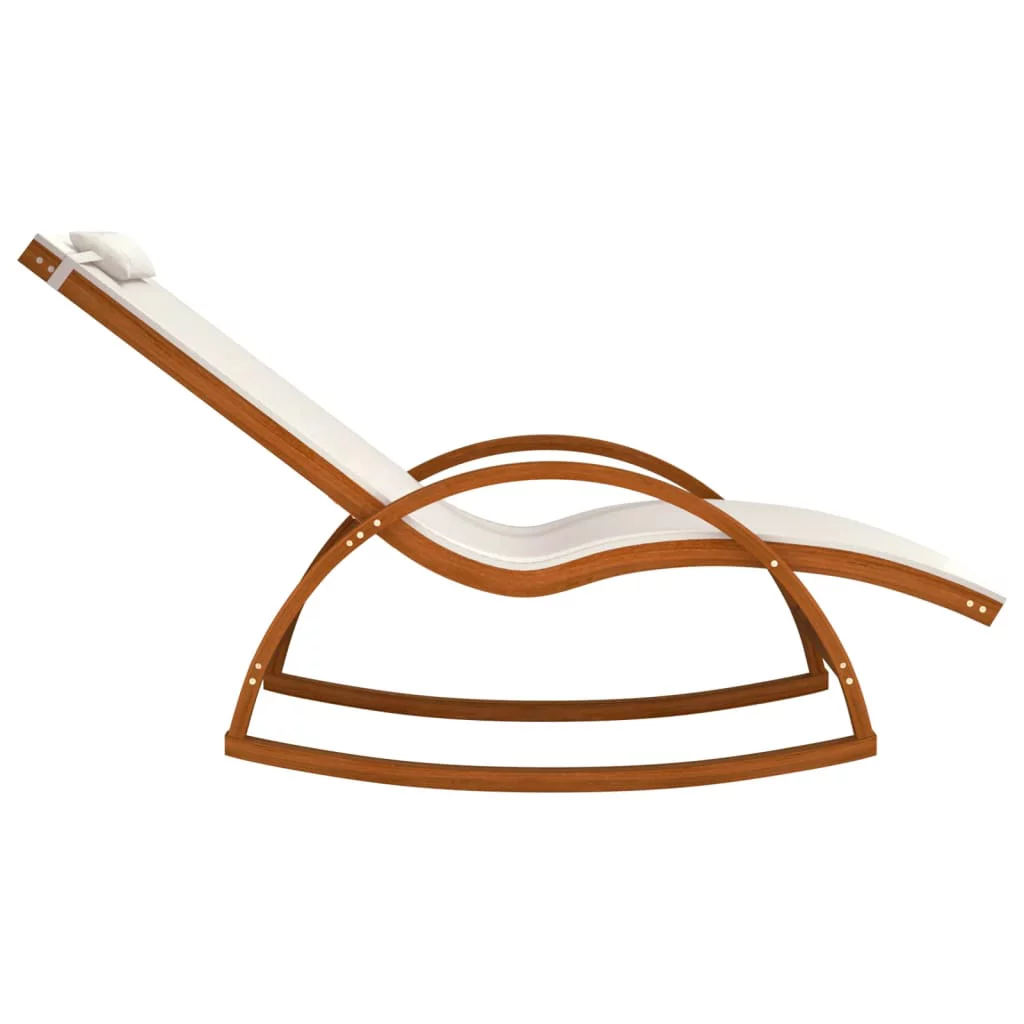 Aibecy Rocking Chair White Textilene and Solid Wood Poplar