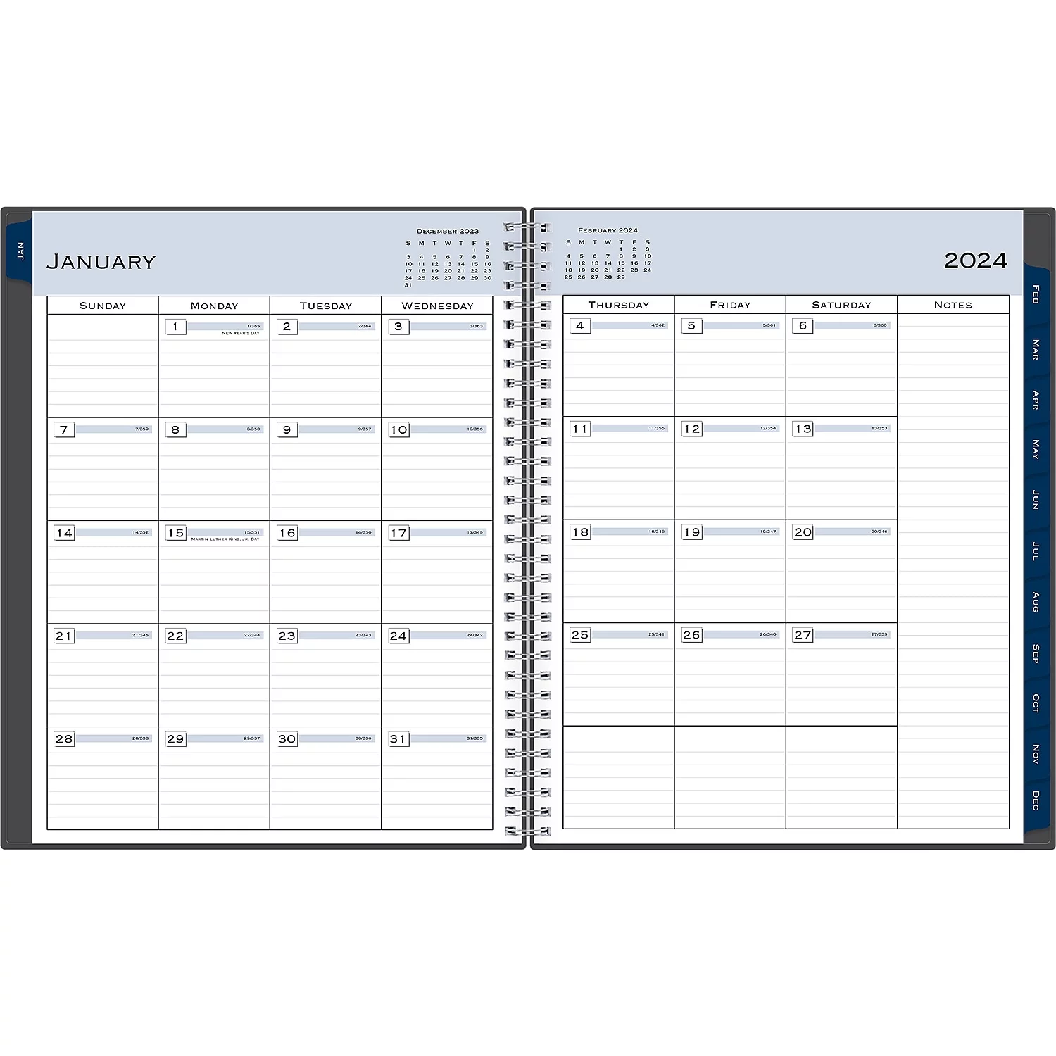 2024 Appt Weekly Monthly Planner, 8.5x11, Blue Sky, Passages