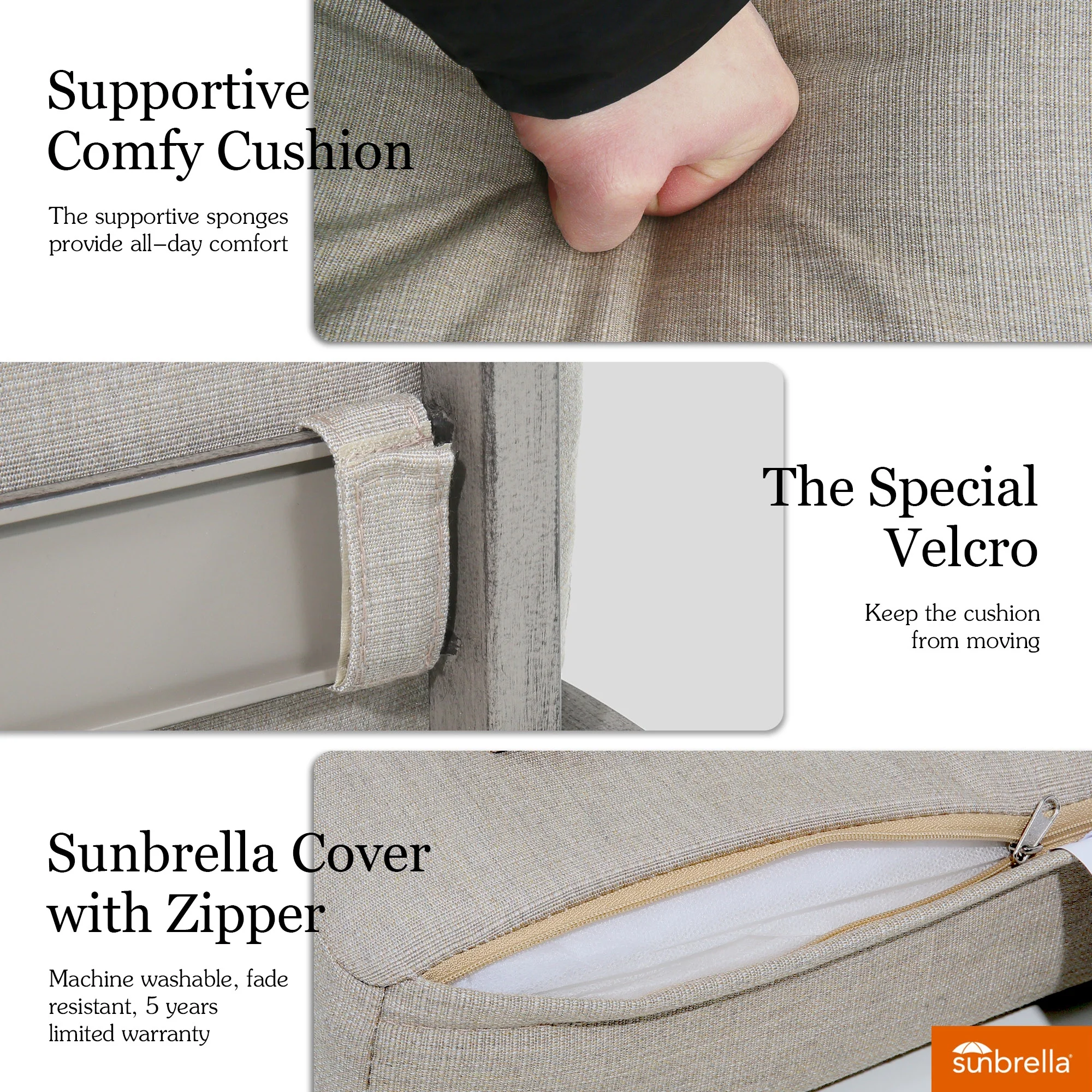 Ulax Furniture Patio Aluminum Dining Chairs with Sunbrella Cushions, Set of 2