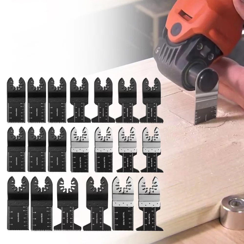 Pluokvzr 20Pcs Oscillating Multi Tool Blades Wood Mix Saw Blades Oscillating Carbon Steel Cutter