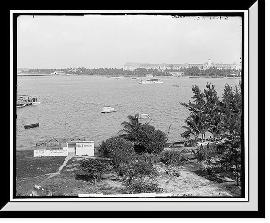 Historic Framed Print, Lake Worth and the Royal Poinciana, Palm Beach, Fla. - 3, 17-7/8