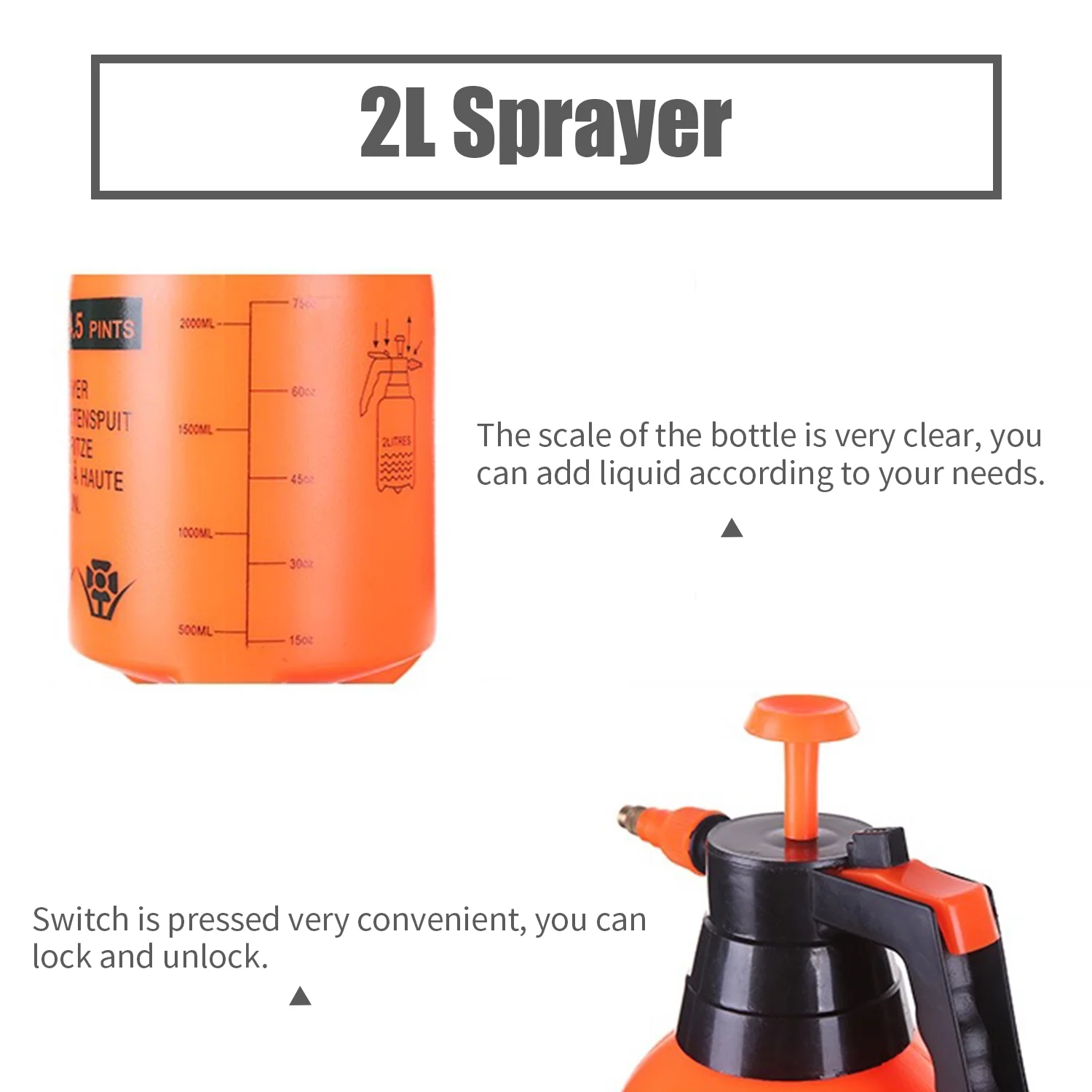 Andoer Sprayer Pump,Handheld Water Sprayers Pressurized Plant Sprayer Pump Lawn Mister Bl With Sprayer Lawn Plant Water Mister Bottle Bl 750w Countertop 750w Countertop Bl Pump 2l Pressurized