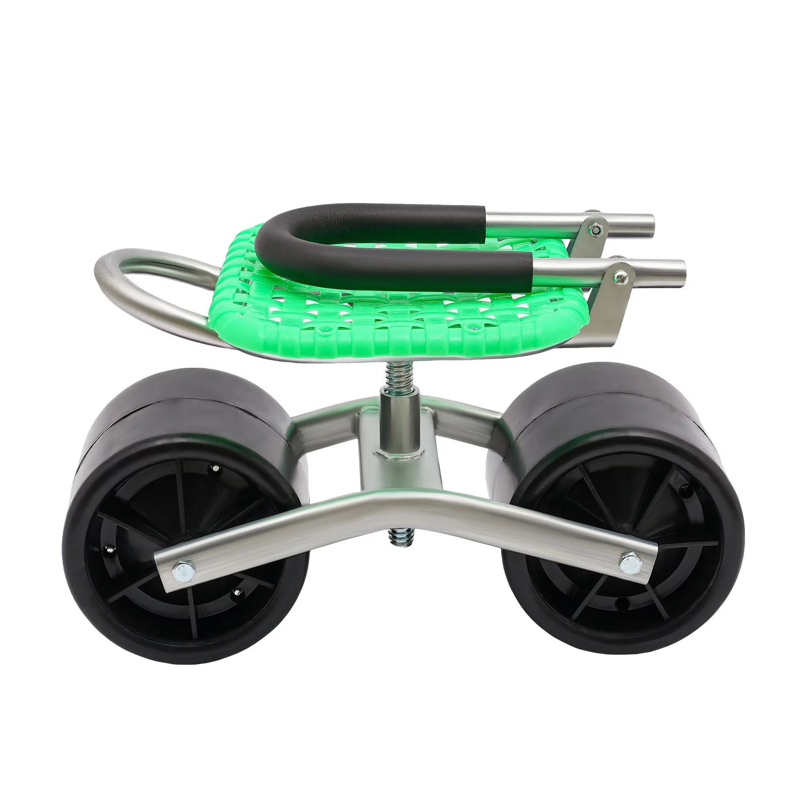 Wuzstar Rolling Stool Workseat Adjustable Height Garden Cart with 2 Wheels, Green