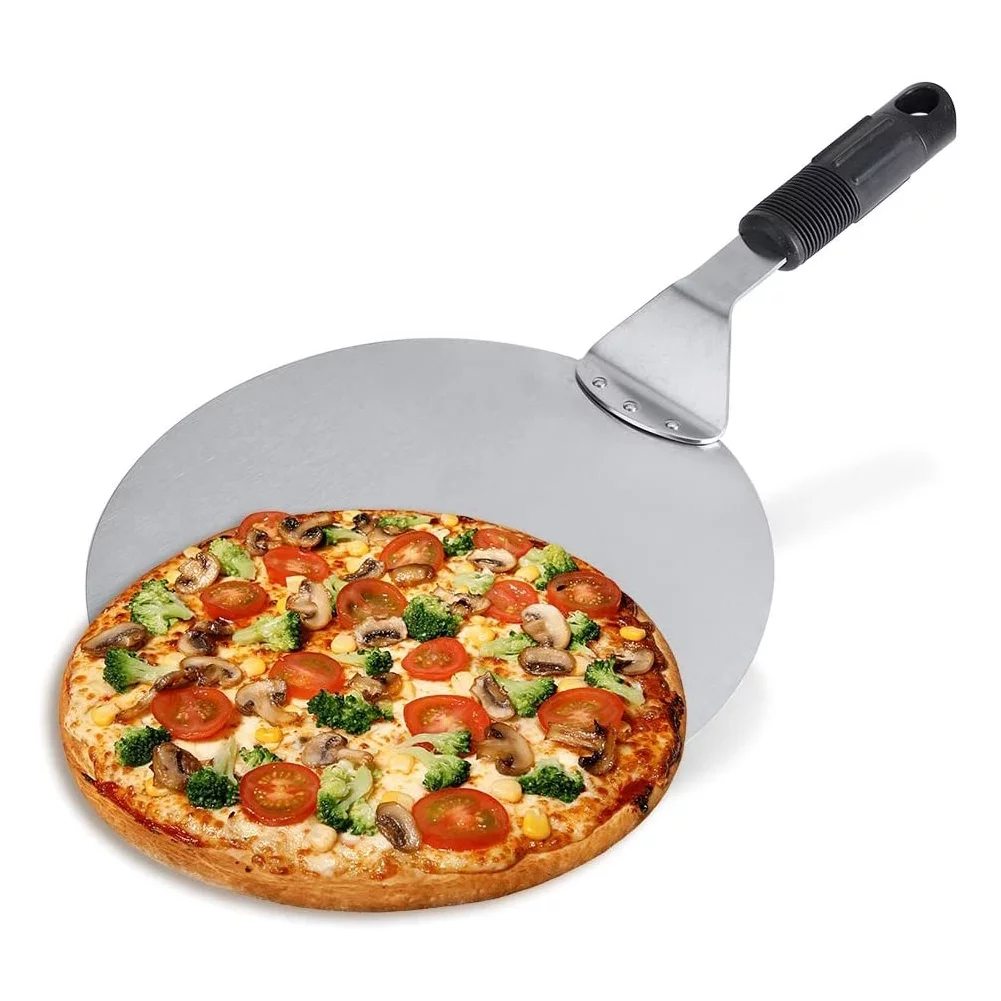 Aigid Baking Shovel, 1Pc Stainless Steel Pizza Peel Round Shovel Transfer Tray Kitchen Restaurant Baking Tool Hot