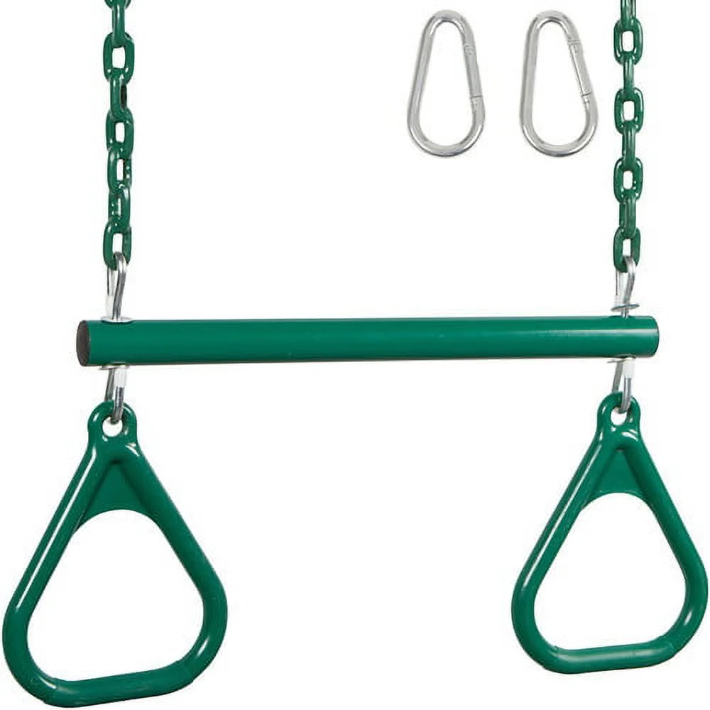 Swing Set Stuff Inc. Trapeze Bar with Rings and Coated Chain (Pink)