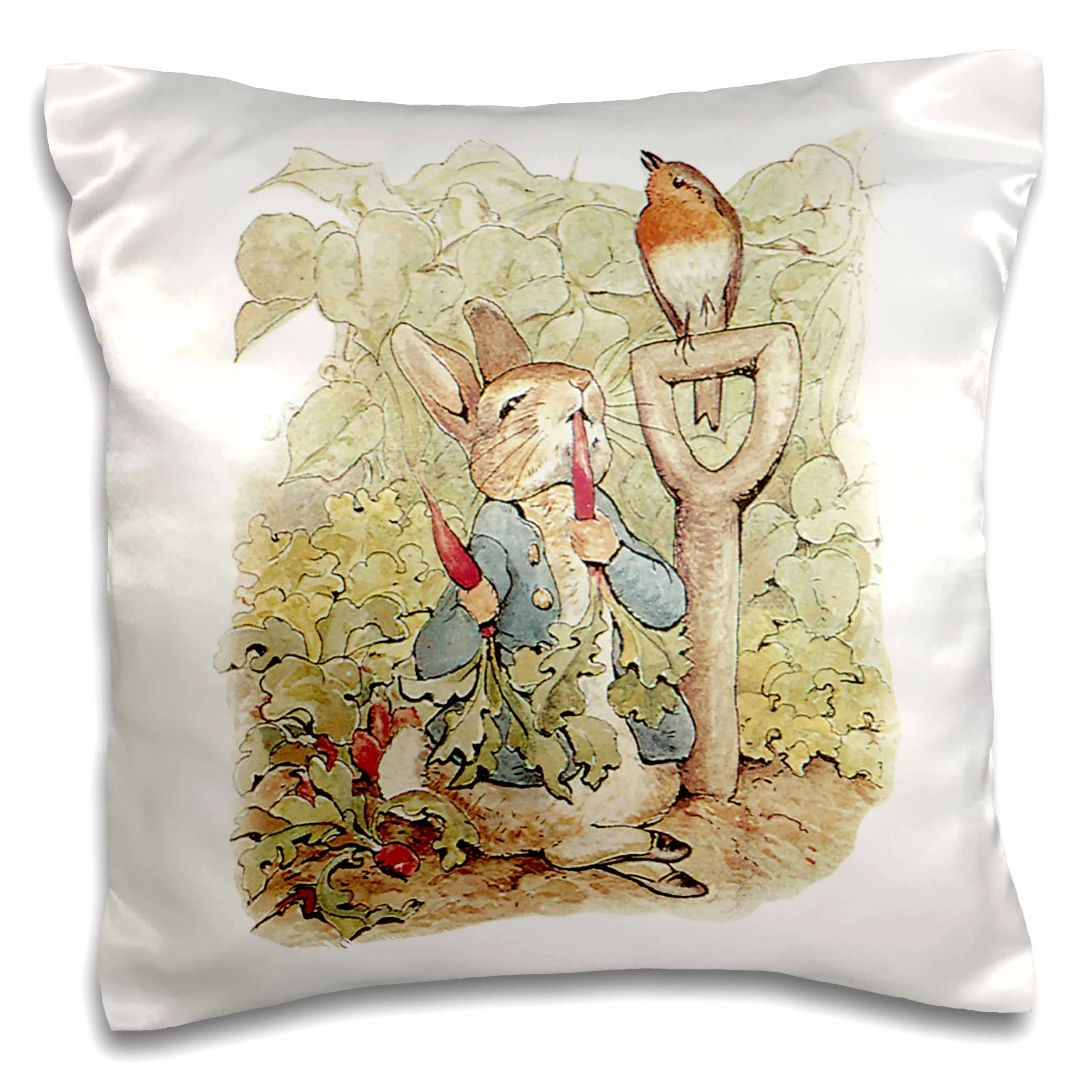 3dRose Peter Rabbit in the Garden - Vintage Art, Pillow Case, 16 by 16-inch