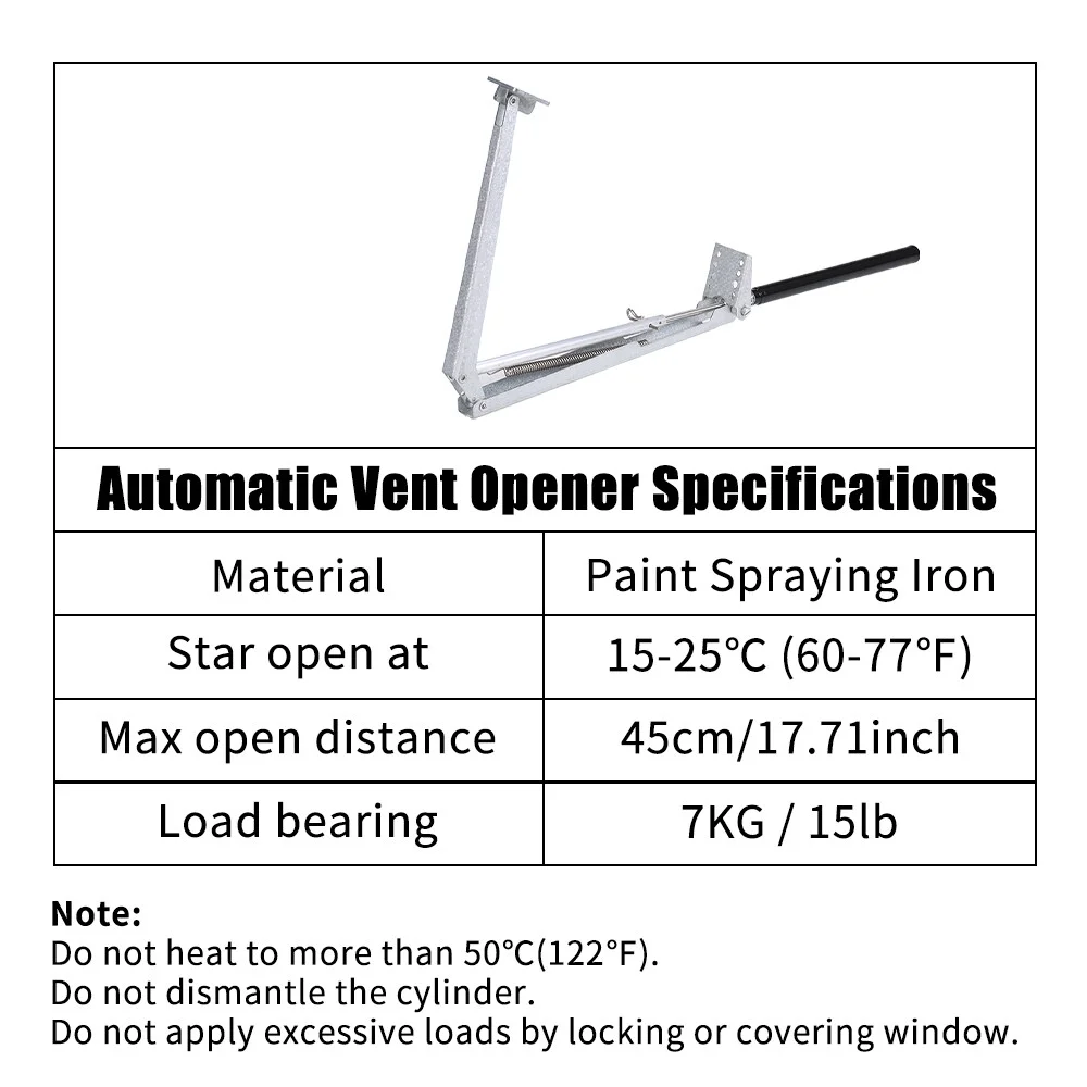 Automatic Vent Opener Greenhouse Windows Opener Auto Vent Opener Temperature Sensitive Paint Spraying Iron Single Spring Vent Opener