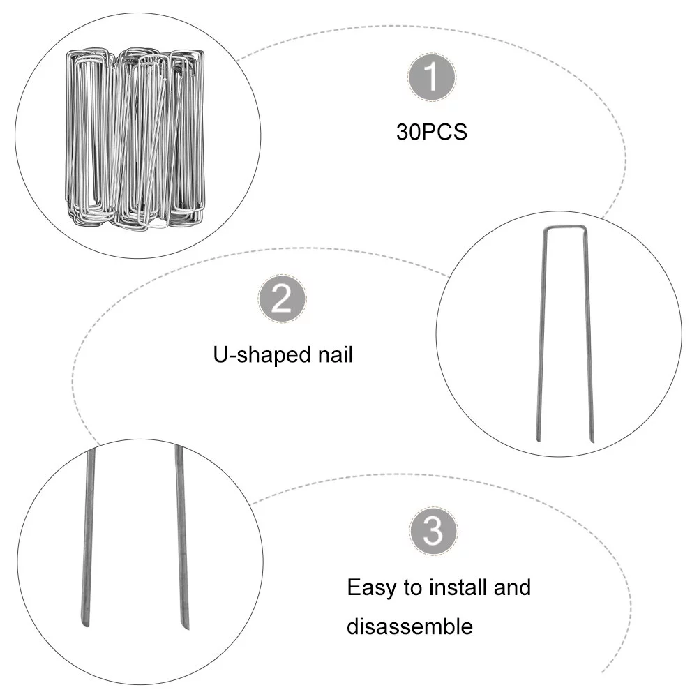 Camping Tent Peg Nail Irrigation Hose Stakes Artificial Mulch Q195 45 Steel White 30 Pcs