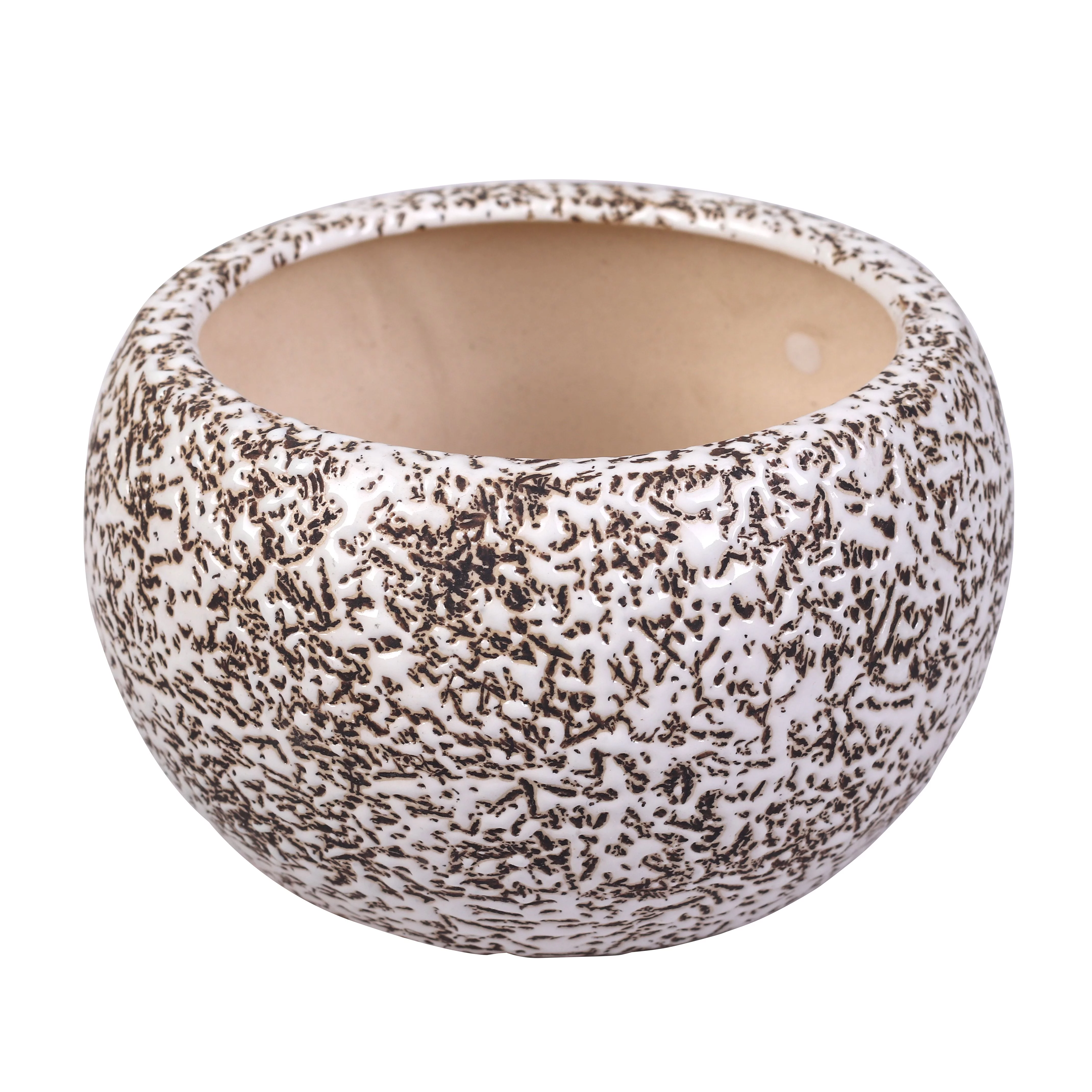 Terra Glazed Ceramic Bowl Planter