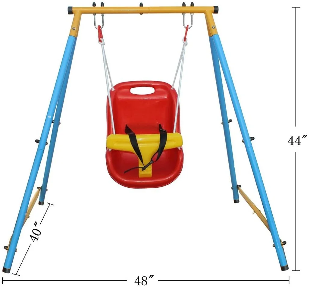 Baby Toddler Indoor/Outdoor Metal Swing Set with Safety Belt for Backyard,Kids Swing Set for Backyard for Baby Chirldren,Backyard(1-3years)
