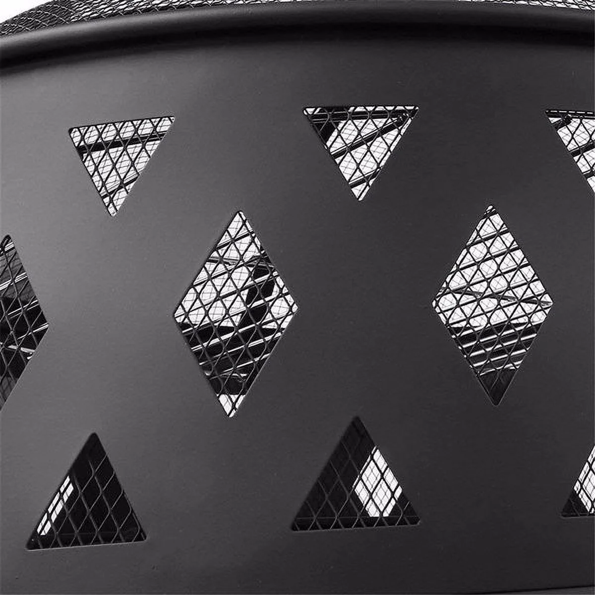 stove Iron Fire Pit Set Heating Equipment Camping Fire Bowl with Poker Mesh Cover for Backyard Patio