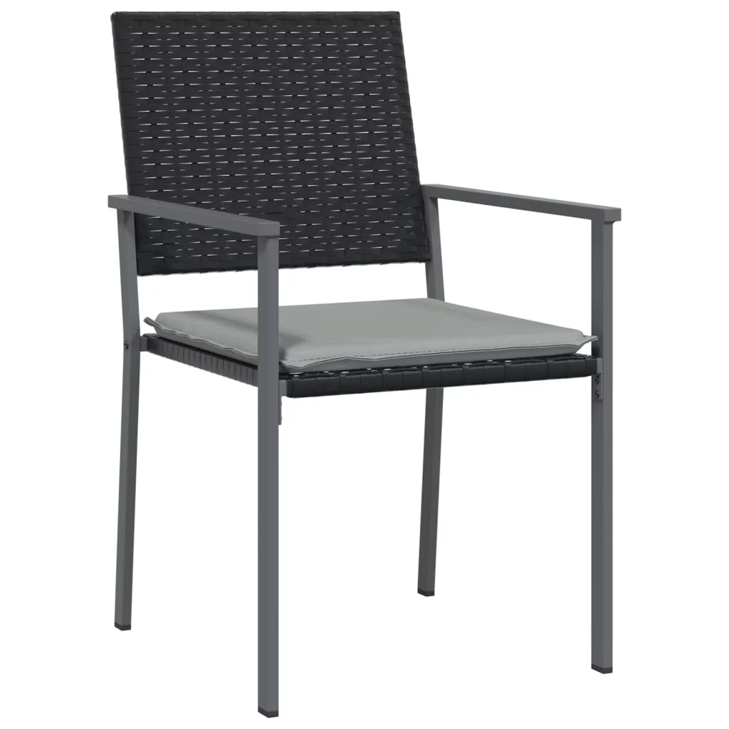 Dcenta Patio Chairs with Cushions 2 pcs Black 21.3