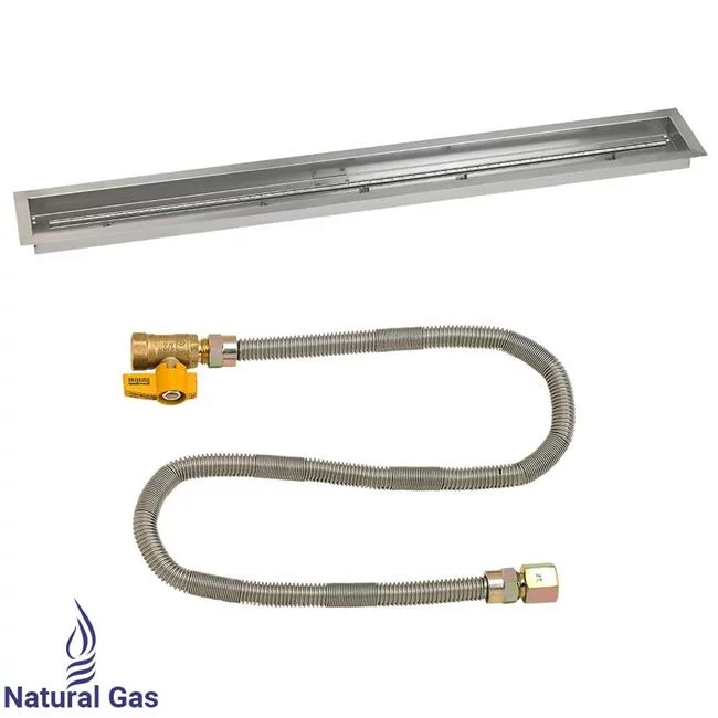American Fireglass  72 x 6 in. Linear Drop-In Pan with Match Light Kit -Natural Gas