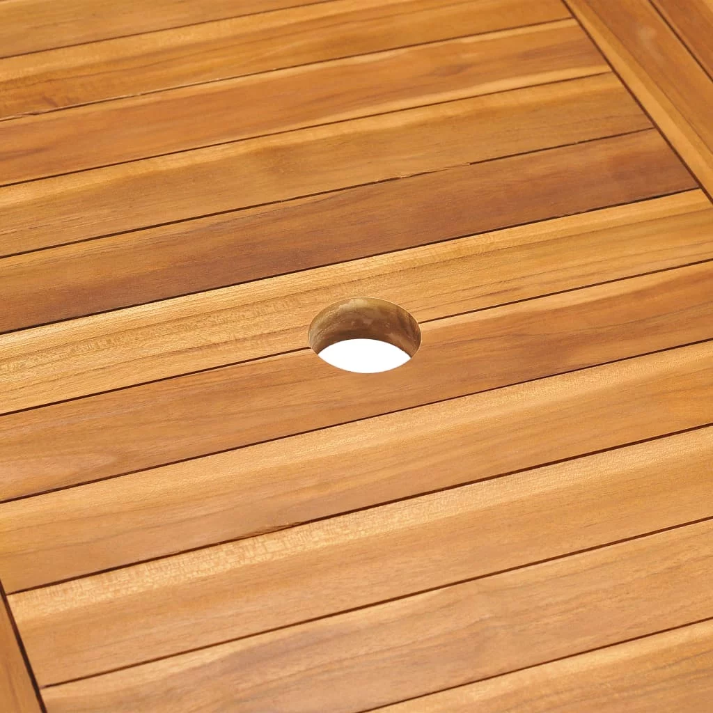 moobody 5 Piece Patio Dining Set with Gray Cushions Solid Teak Wood