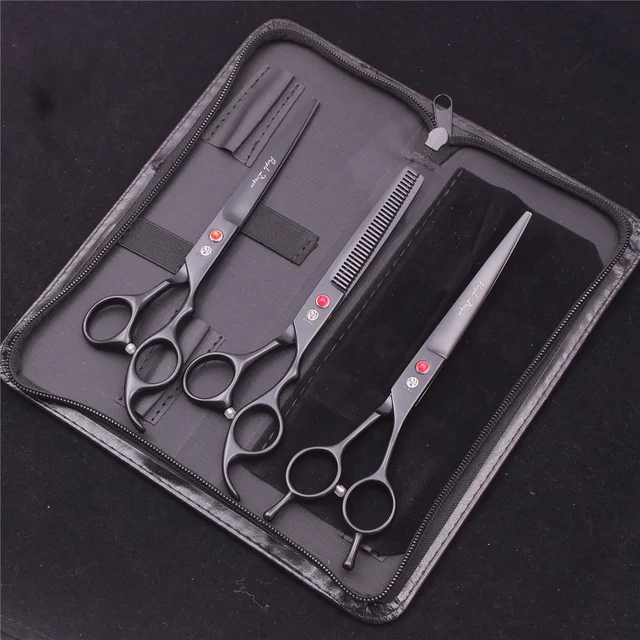 Dog Grooming Scissors Kit 7” Japan Stainless Pet Curved Scissors Thinning Scissors Straight Shears Chunker Z3002