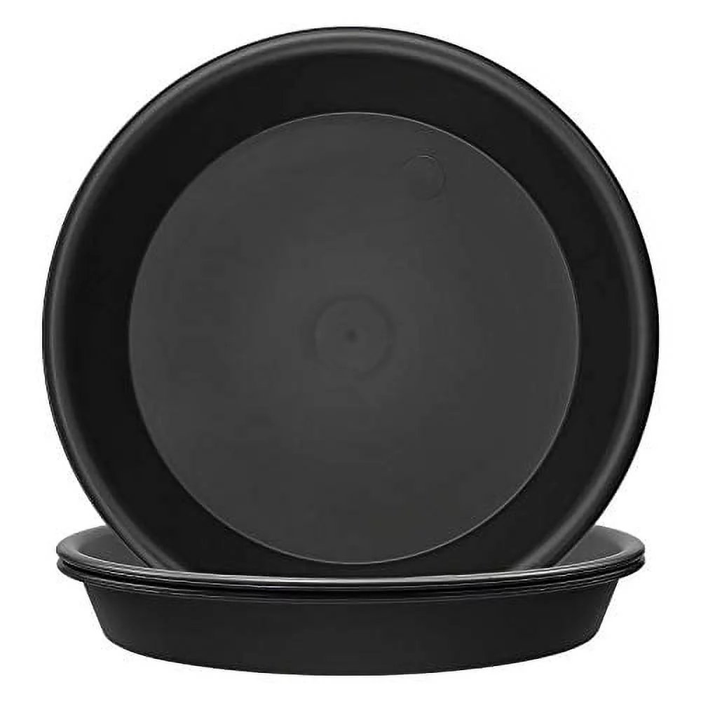 3 Pack Plant Saucer Heavy Duty Sturdy Drip Trays for Indoor and Outdoor (12 Inch, Black)