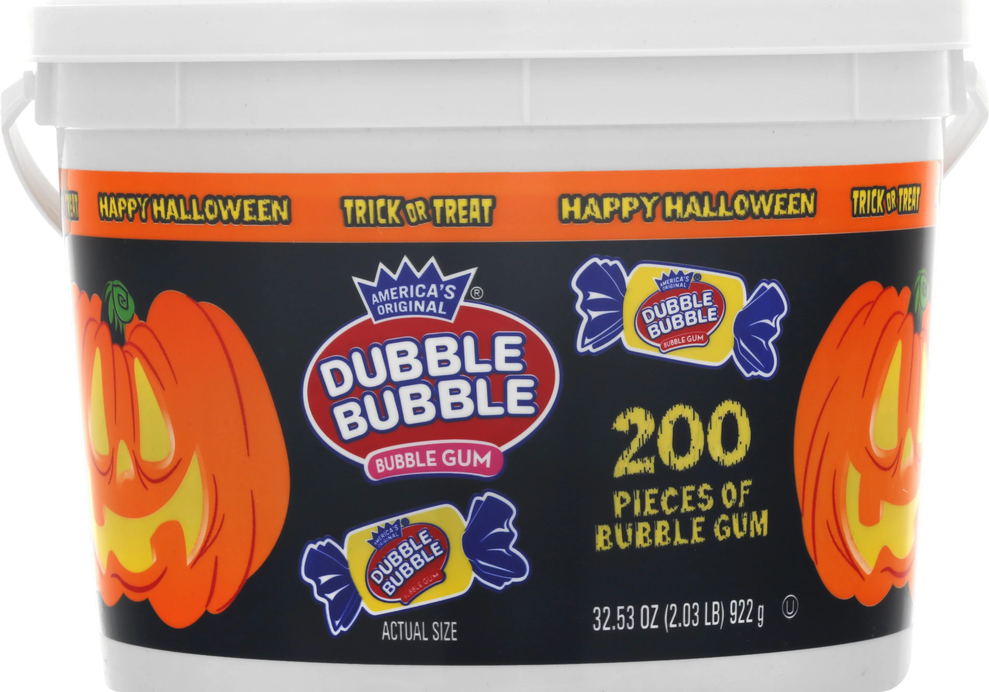 America's Original Bulk Halloween Dubble Bubble Gum, Tub of 200