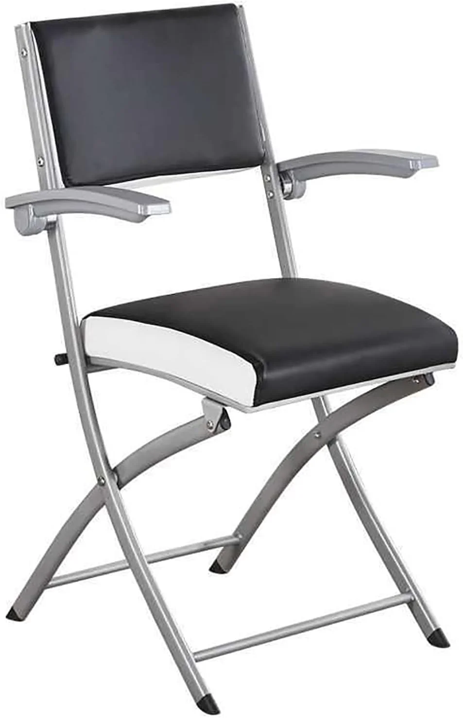 HBLUKDL U&Q Metal  Pu Leather Padded Foldable Chair Premium Folding Stool with Armrest Office Chair with Steel Frame Kitchen Dining Chair for Livingroom  42x40x95cm(17x16x37inch)