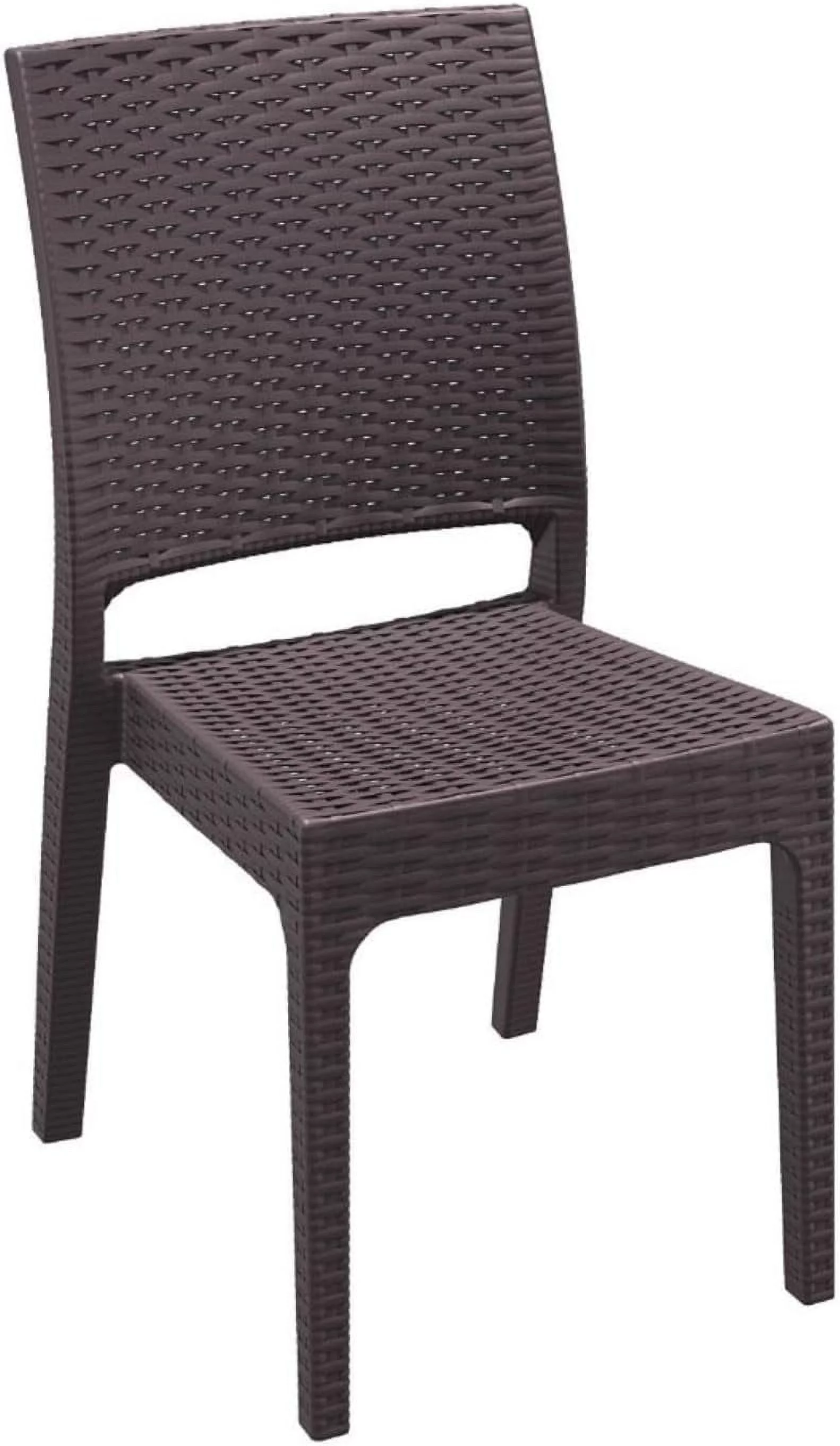 Florida Resin Wickerlook Patio Dining Chair In Brown (Set Of 2)