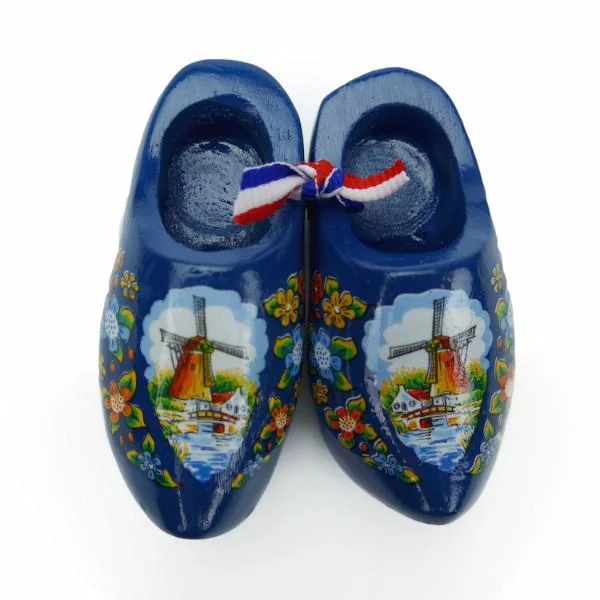 Oktoberfest Haus Dutch Wooden Shoes Deluxe Blue Decorative Clogs for Home Decor