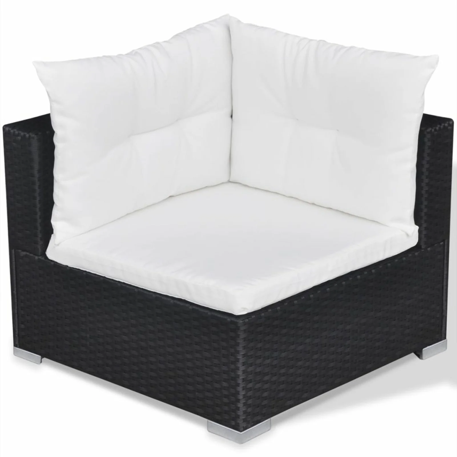 OWSOO 10 Piece Patio Set with Cushions Poly Rattan Black