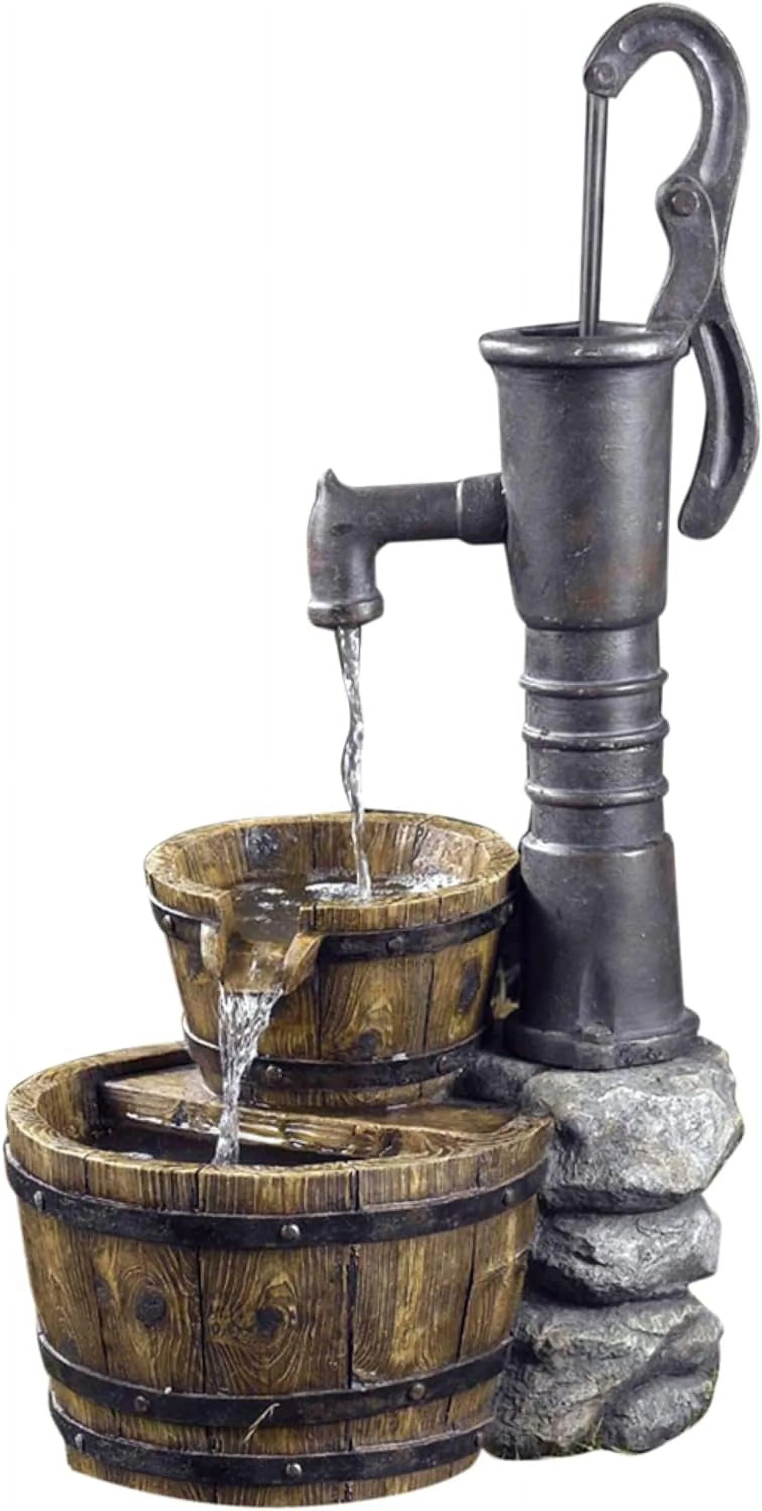 Old Fashioned Pump Water Fountain,Gray