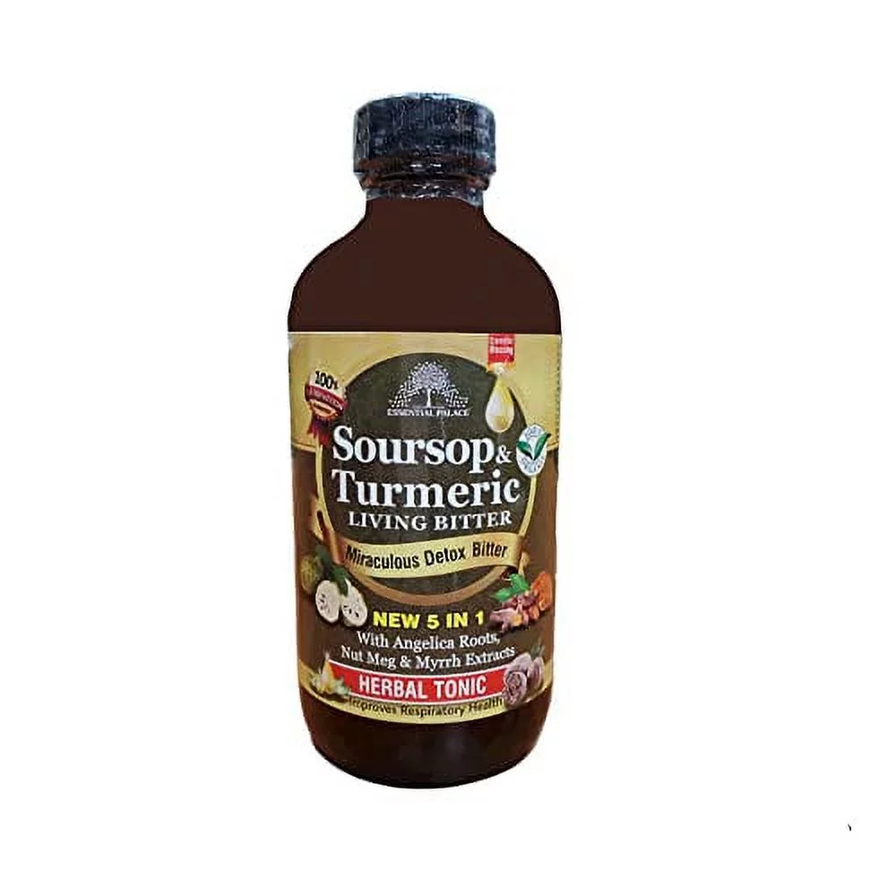 Soursop & Turmeric Living Bitter 5 in 1 with Angelica Roots, Nut Meg & Myrrh Extracts Hebal Tonic