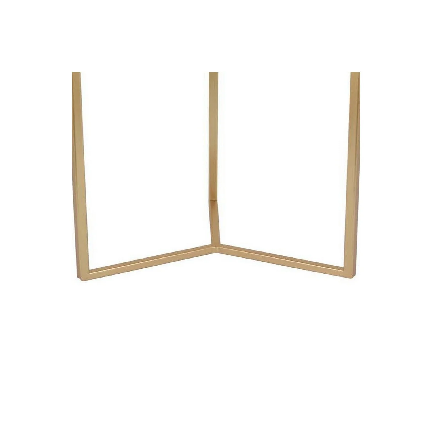 20 Inch Plant Stand Table 3 Legged Metal Base Gray Marble Gold Finish