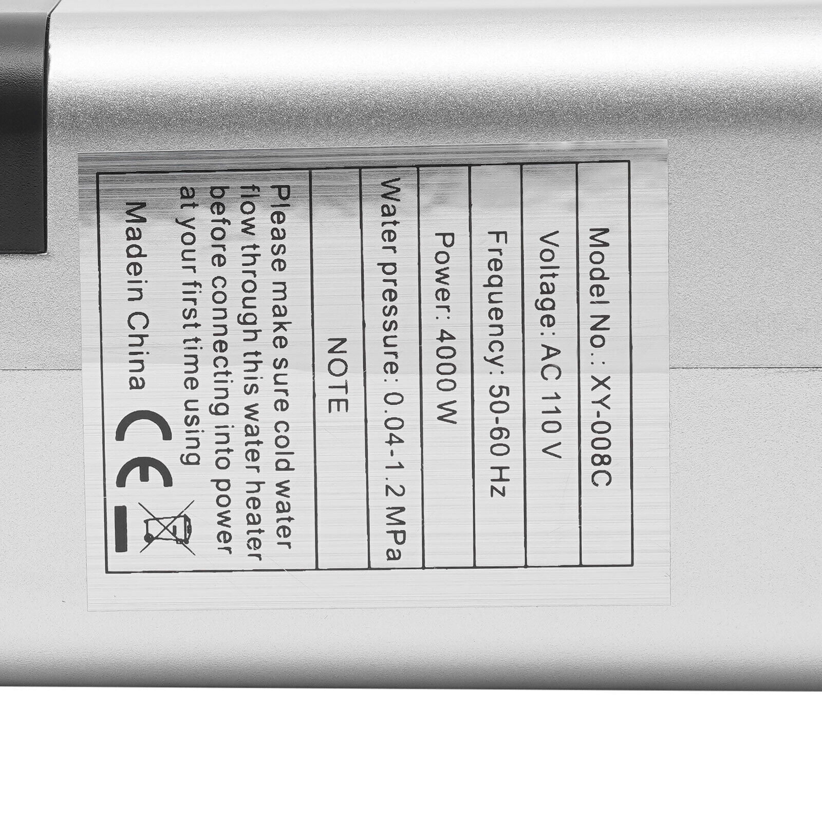 Electric Tankless Water Heater 110V Constant Temperature Instant Hot Water Heater 4000W Silver/White