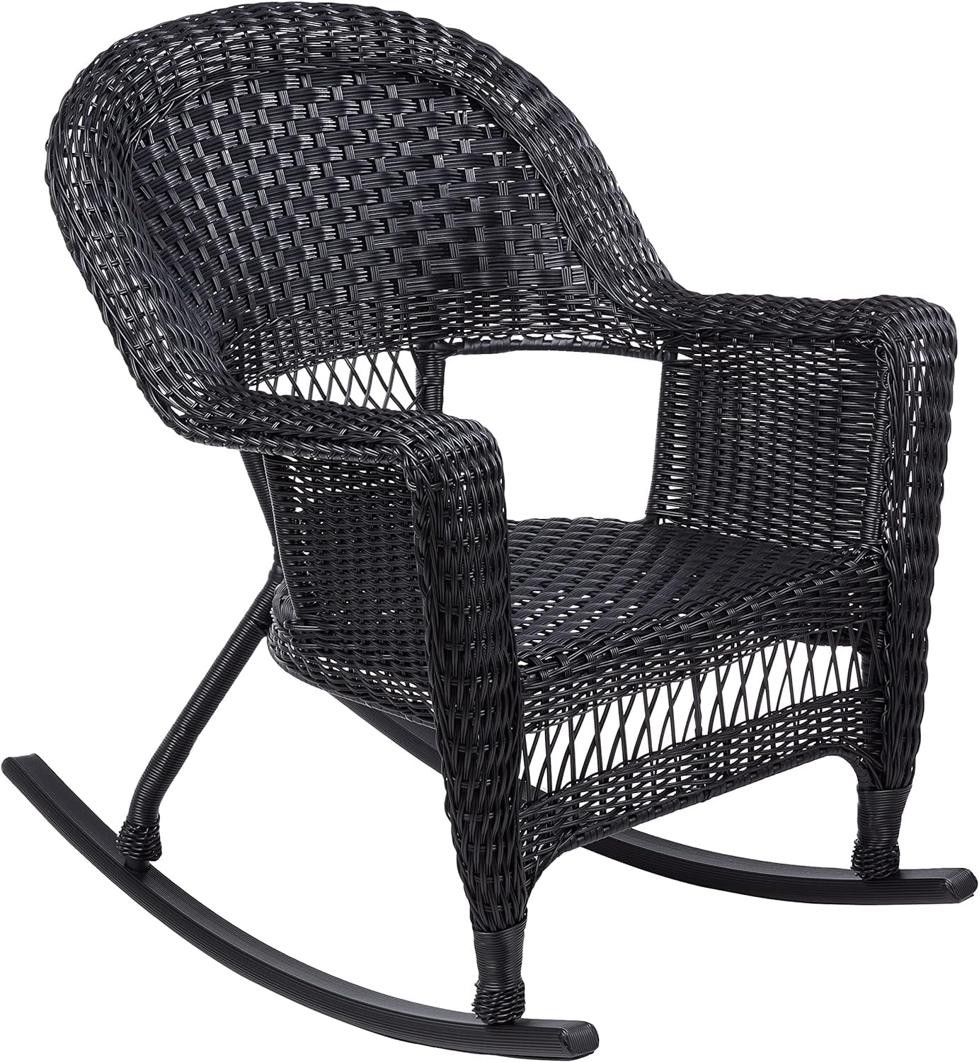 Set Of 2 Wicker Rocker Chairs Black