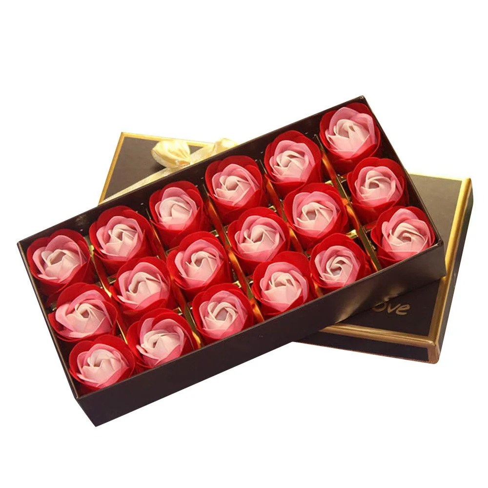 HALJEN Artificial Flowers for Outdoors in Pots 18Pcs Scented Rose Flower Petal Bath Body Soap Wedding Party Gift