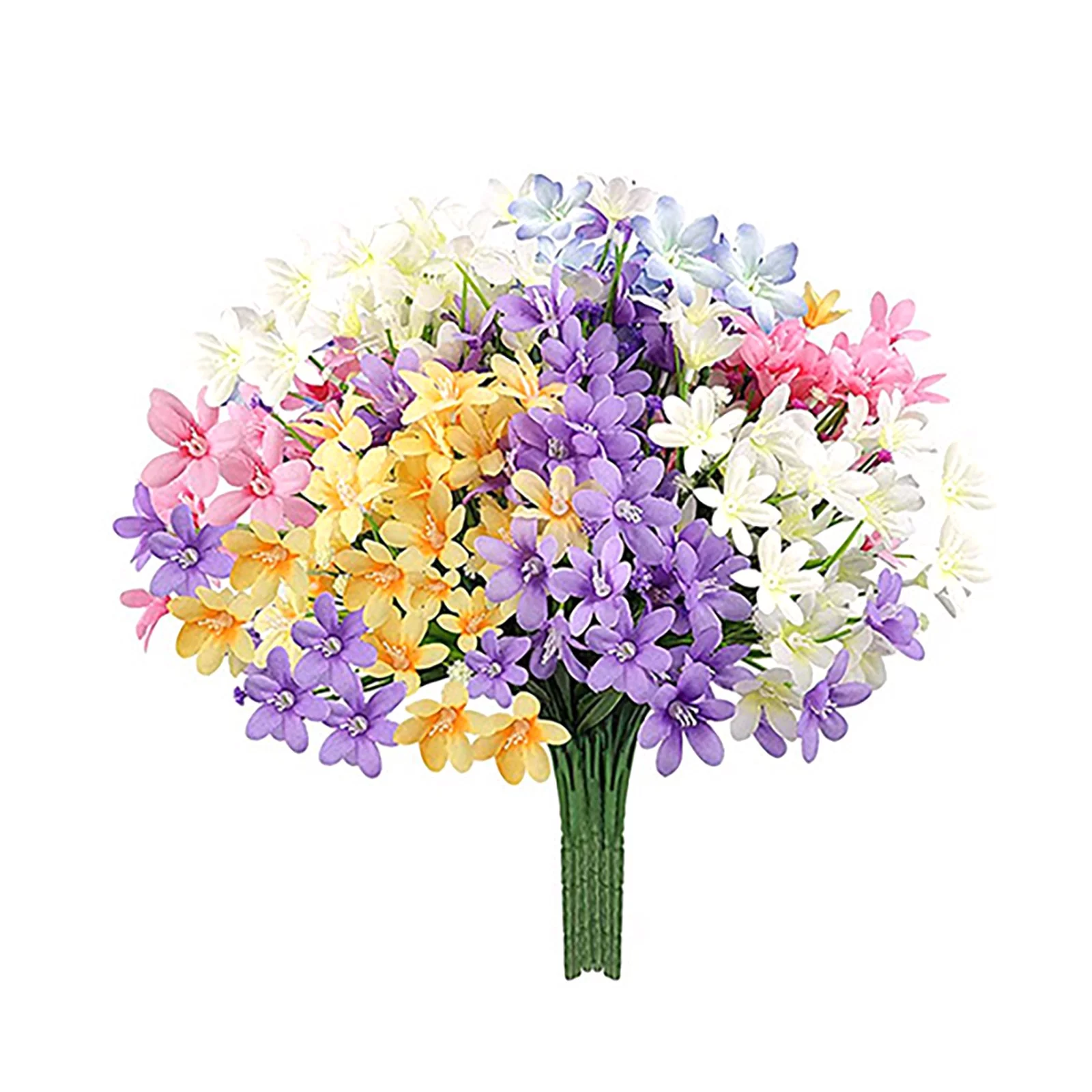 Yeetfub Fake Plants for Outdoors Indoor Artificial Daffodils Flowers 10 Bundles Flowers With Stems No Fade Plastic Faux Flowers Bouquet For Indoor Outdoor Home Garden Decoration