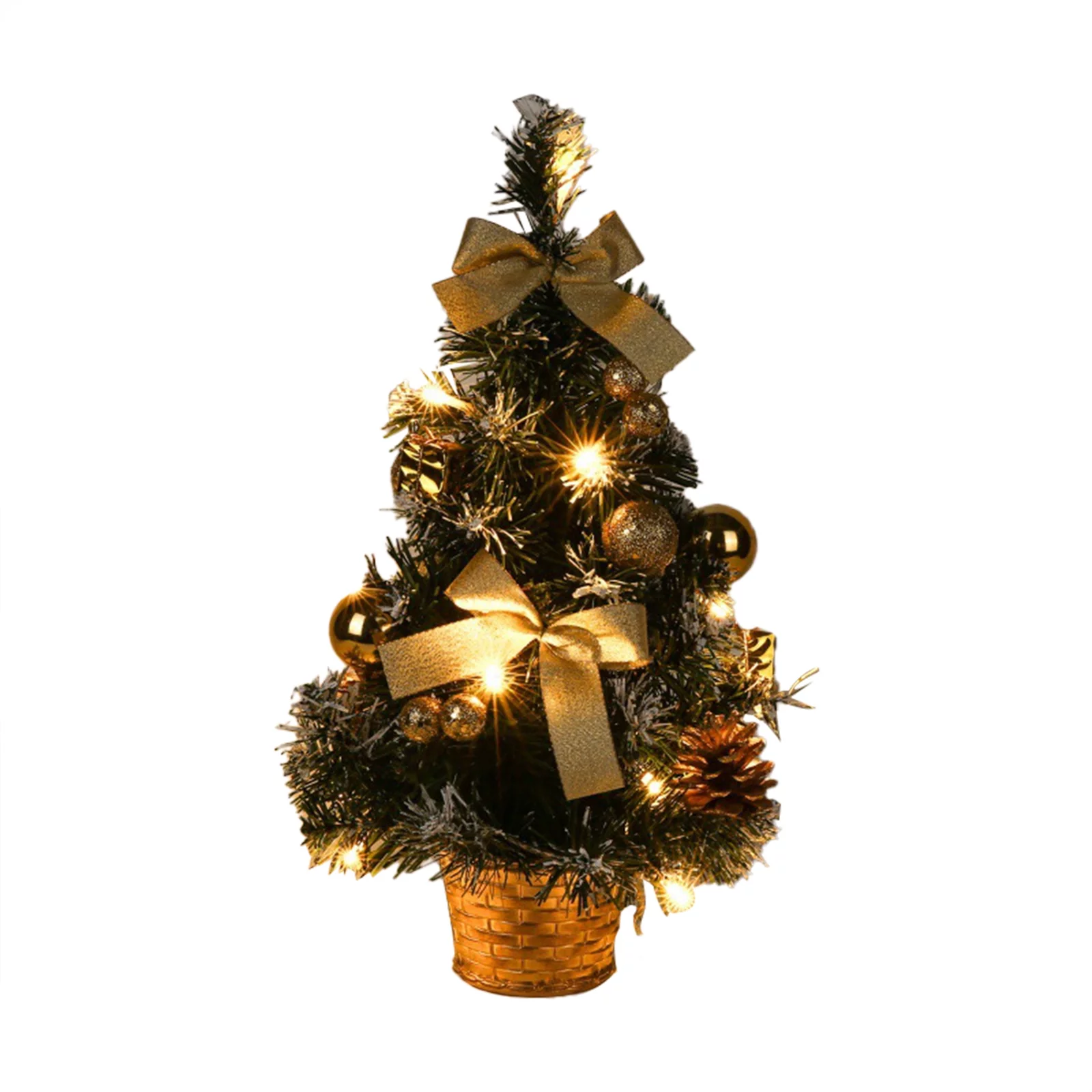 40cm Tabletop Christmas Tree Mini Pines Cones Artificial Christmas Tree For Table Top Desk Party Decor