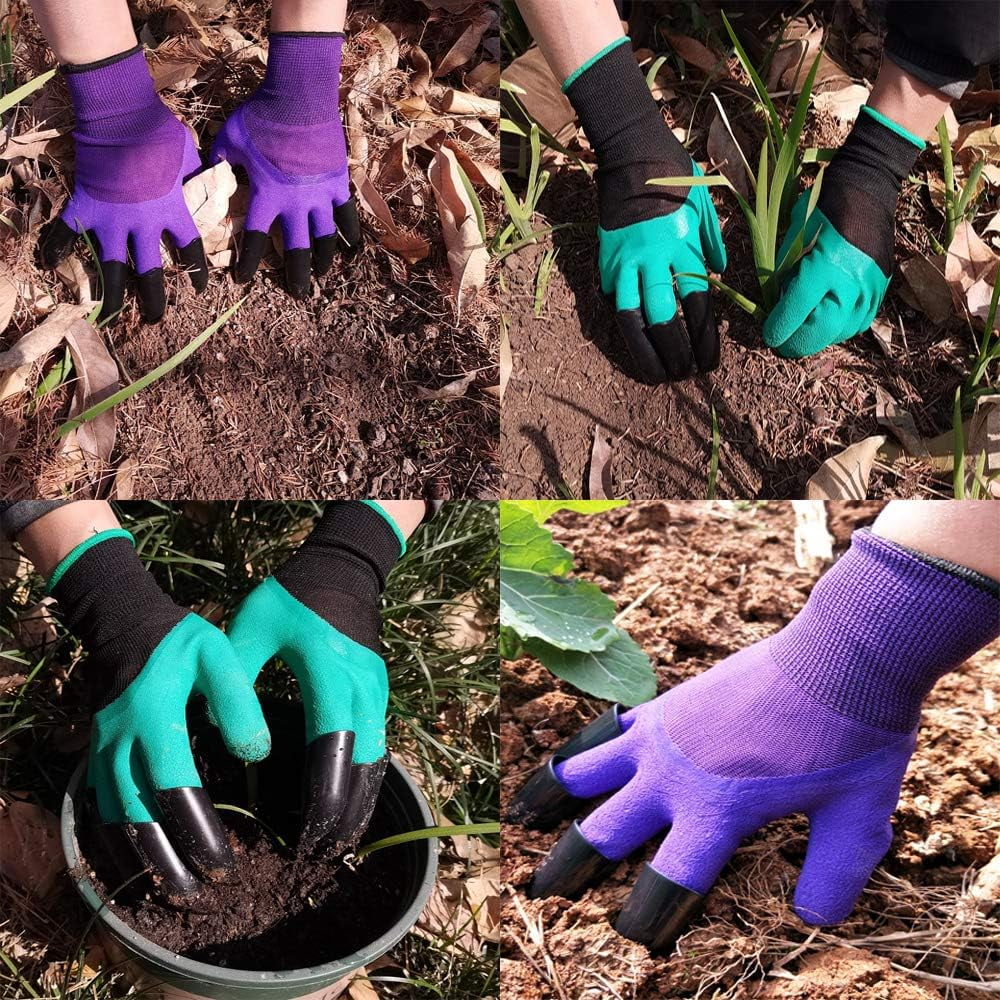 Garden Gloves with Claws Claw Gardening Gloves for Men and Women Waterproof for Digging,Planting, Weeding, Seeding,Purple